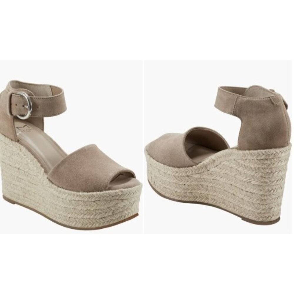 NEW Marc Fisher Women's Shoes Espadrille Platform Wedge Light Natural Size 9